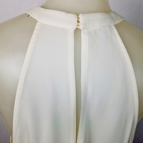 A.L.C. White Silk Tank Blouse, Keyhole neck, metal detail - Picture 12 of 12